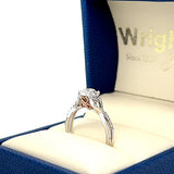 10K White and Rose Gold Diamond Bridal Engagement Ring
