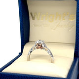 10K White and Rose Gold Diamond Bridal Engagement Ring