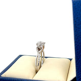 10K White and Rose Gold Diamond Bridal Engagement Ring