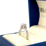 10K White and Rose Gold Diamond Bridal Engagement Ring