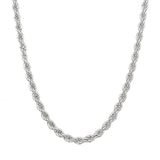 Sterling Silver Rhodium-Plated 2.25mm Diamond Cut Rope Chain – 24"