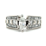 "Roya" 14K White Gold 1.00CTW (0.40CT Center) Diamond Engagement Ring Estate