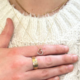 "Valentine" 10K Yellow Gold & Diamond Heart Pendant Estate
