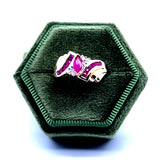 "Violaine" 10K Yellow Gold Ruby and Diamond Ring Estate