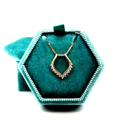 "Vivienne" 16" 14K Yellow Gold 1/4 Carat Diamond Pendant Enhancer Estate