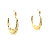"Willa" 14K Yellow Gold Vintage Filigree Hoop Earrings Estate