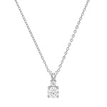 Sterling Silver ~6x6mm 1 Carat Total Weight Moissanite Necklace