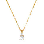 Sterling Silver Yellow Gold Plated ~6x6mm 1 Carat Total Weight Moissanite Necklace
