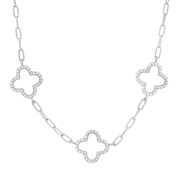 Sterling Silver Van Cleef Style Paper Clip Necklace