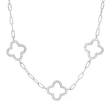 Sterling Silver Van Cleef Style Paper Clip Necklace