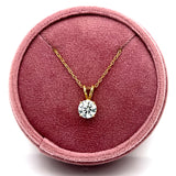 14K Yellow Gold 1.16CT Round E Color, VS1 Clarity Solitaire Pendant on 18" Chain