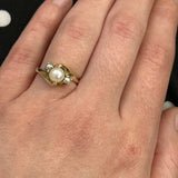 "Zelda" 14K Yellow Gold 6mm 3-Pearl Ring Estate