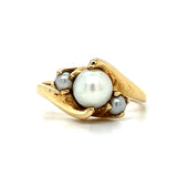 "Zelda" 14K Yellow Gold 6mm 3-Pearl Ring Estate