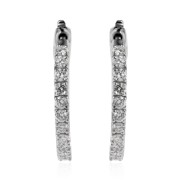 Sterling Silver Lab Grown Diamond Hoop Earrings