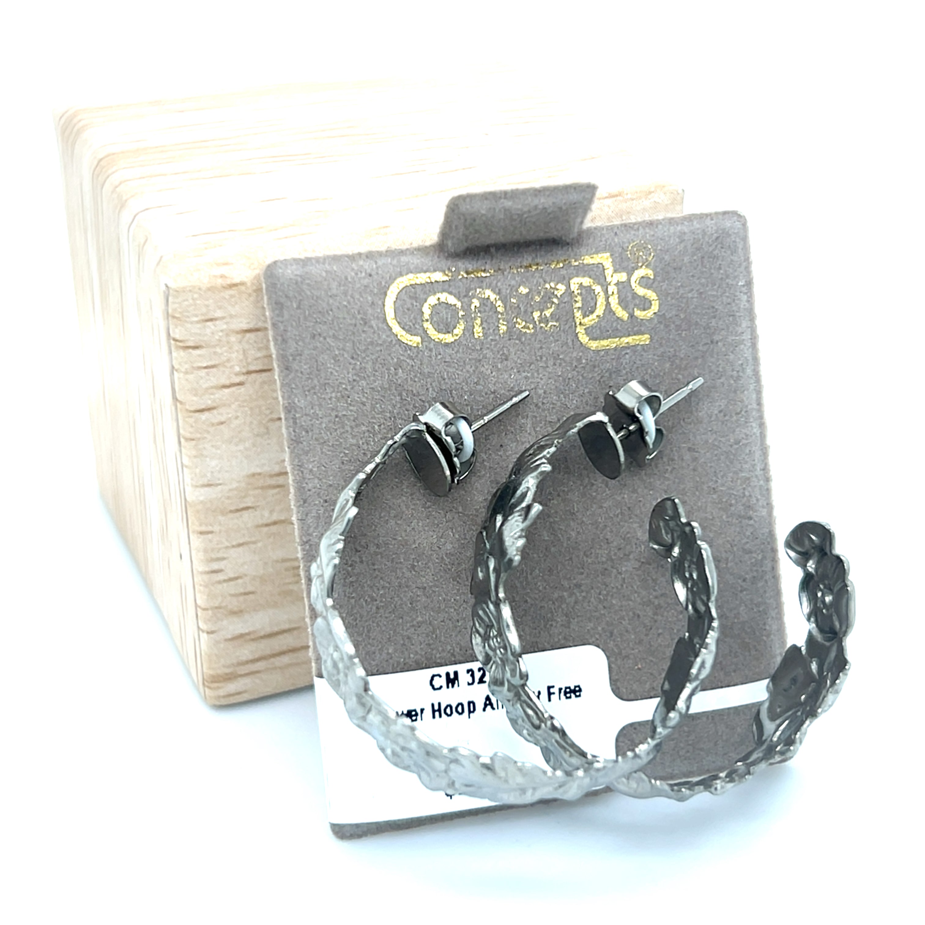 Flower Hoop Allergy Free Earrings