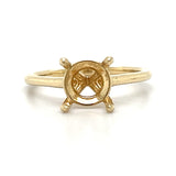 Yellow Gold Round Solitaire Engagement Ring Mounting