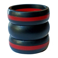 Men's Silicone 8mm Red Line Combo 3 Pack – Size 10