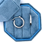 14K White Gold Polished Huggie Hoops
