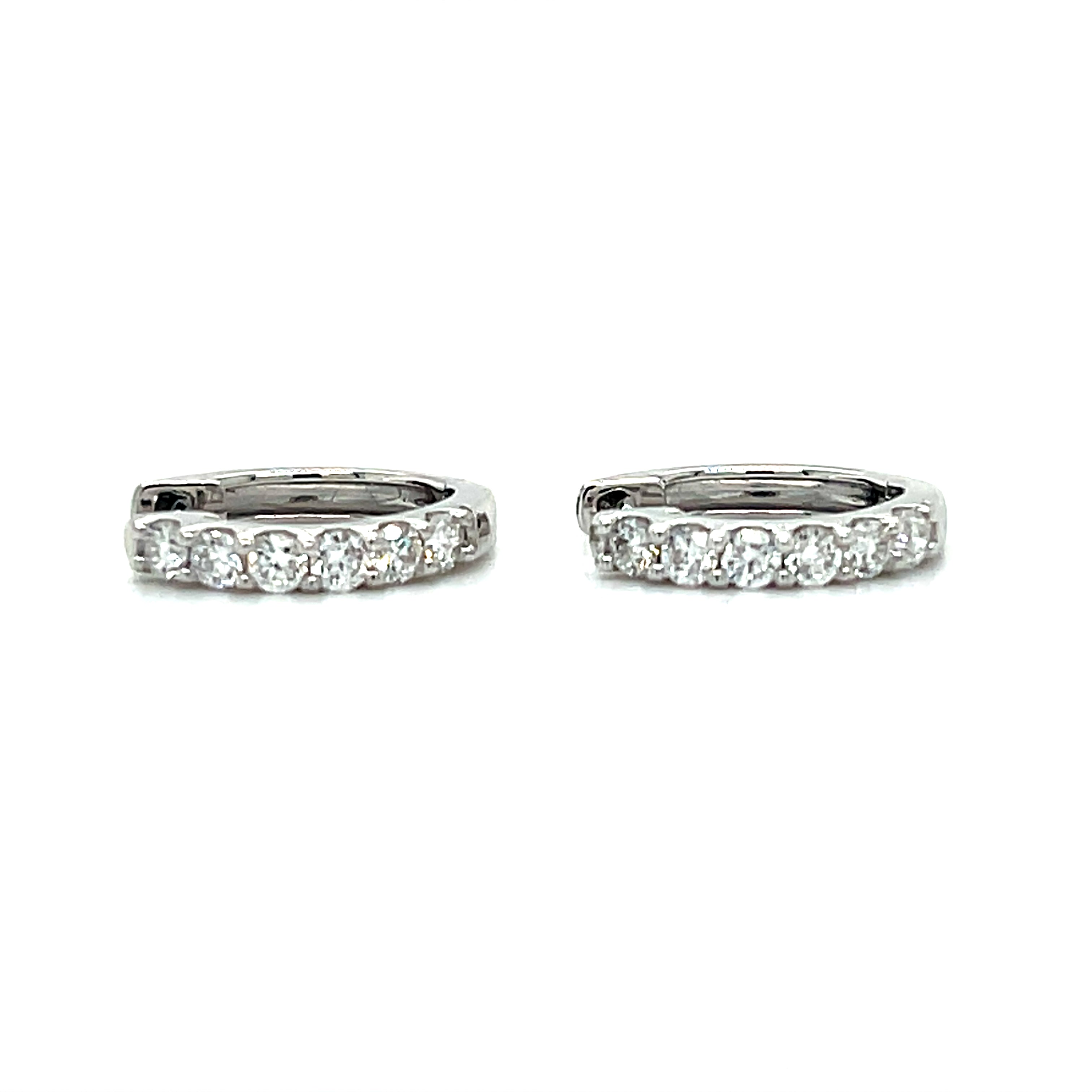 Silver 0.50 Carat Total Weight Lab Grown Diamond Hoop Huggie Earrings