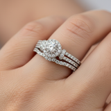 White Gold Diamond Bridal Engagement Ring Set