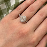 14K White Gold 1.59 Carat Total Weight Lab Grown Diamond Oval Engagement Halo Ring