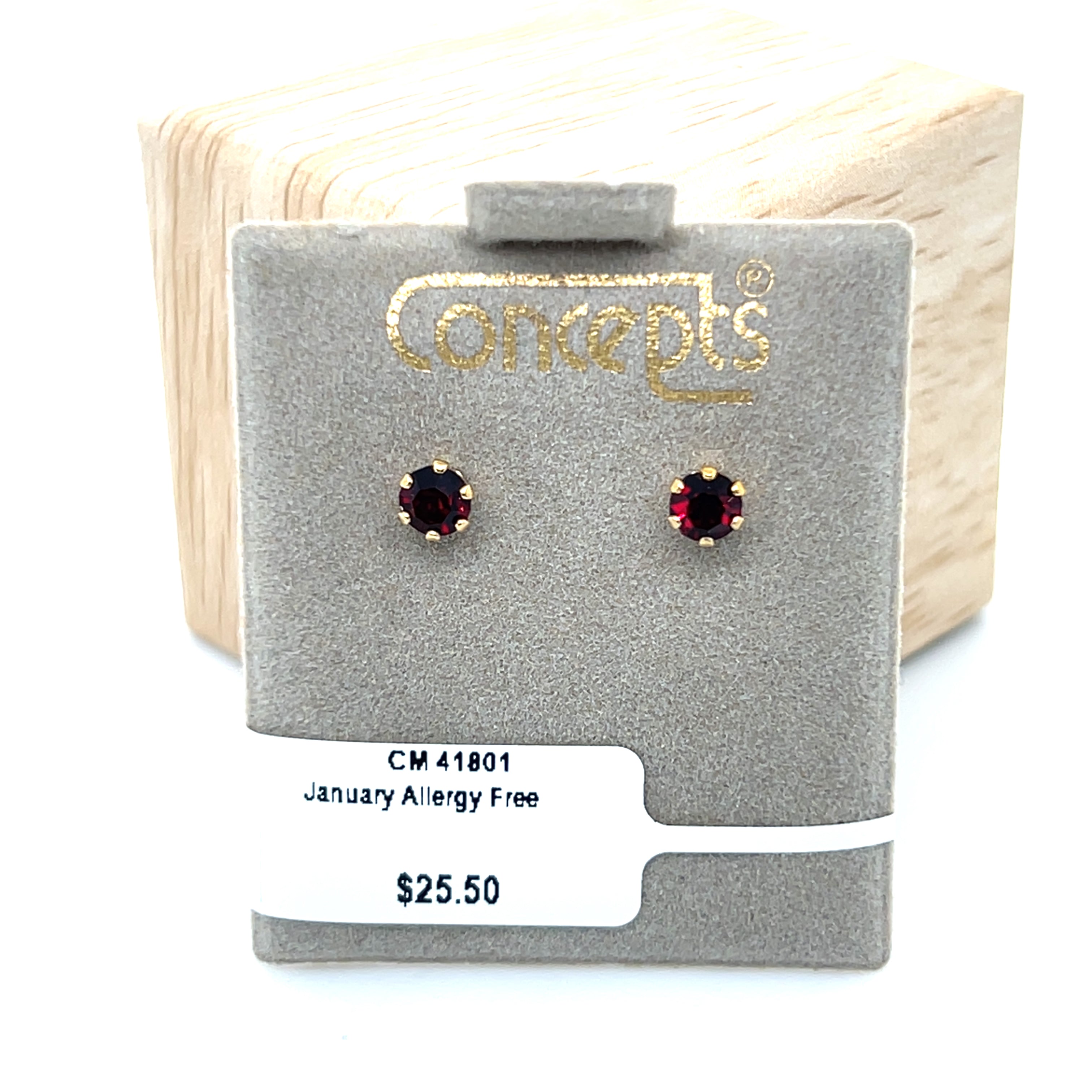 4mm January Birthstone Allergy Free Earrings