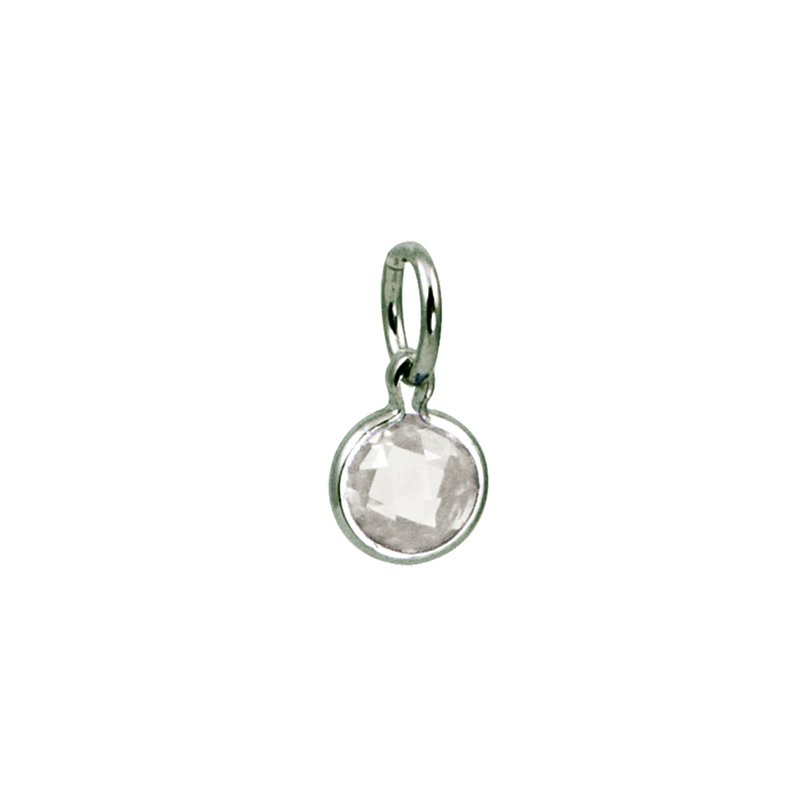 Silver April Birthstone Coin Charm from Mommy Chic