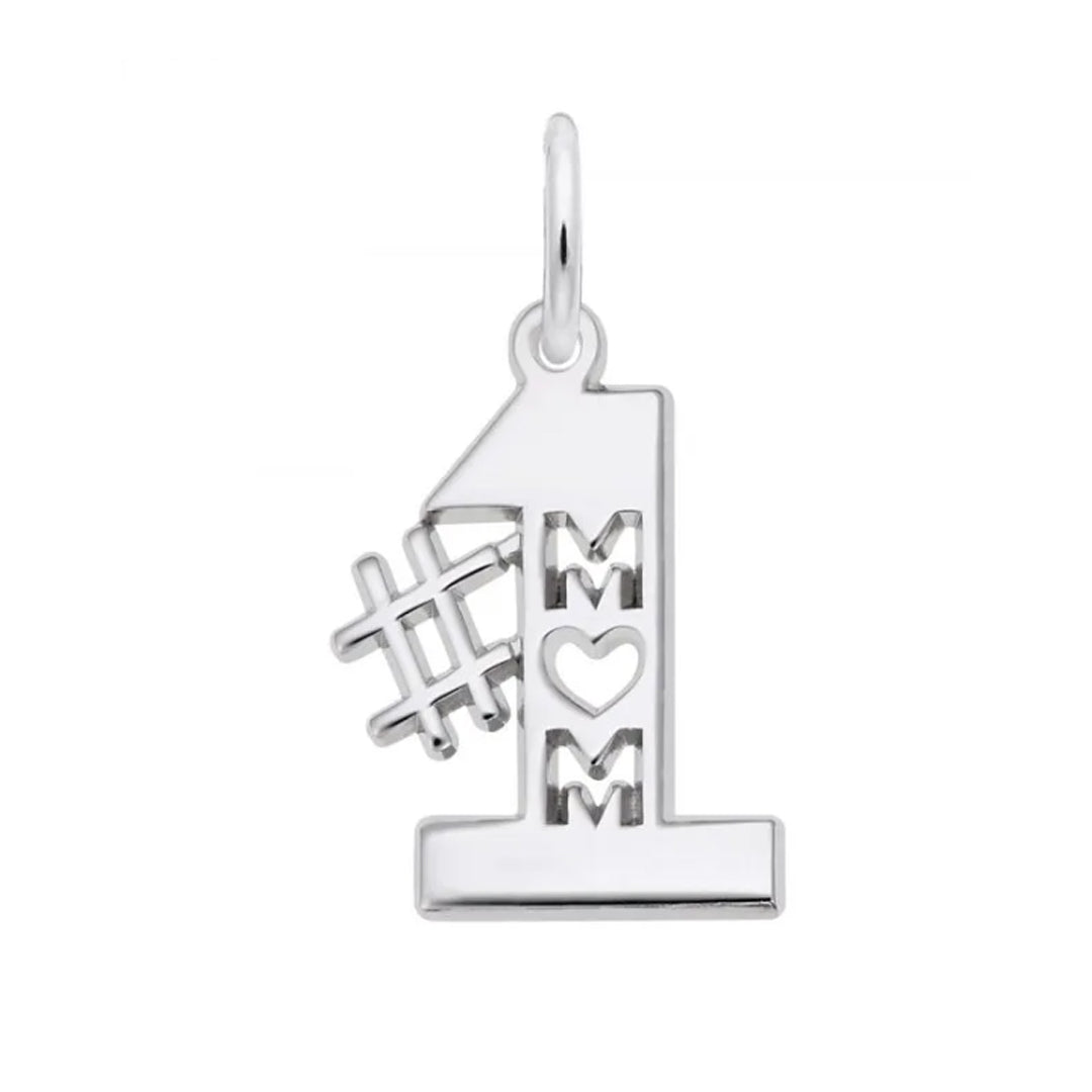 Silver #1 Mom Charm