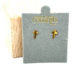 Concepts Gold-Tone Baby Cross Allergy Free Earrings