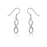 Silver Infinity High Polish Solid Dangling Earrings