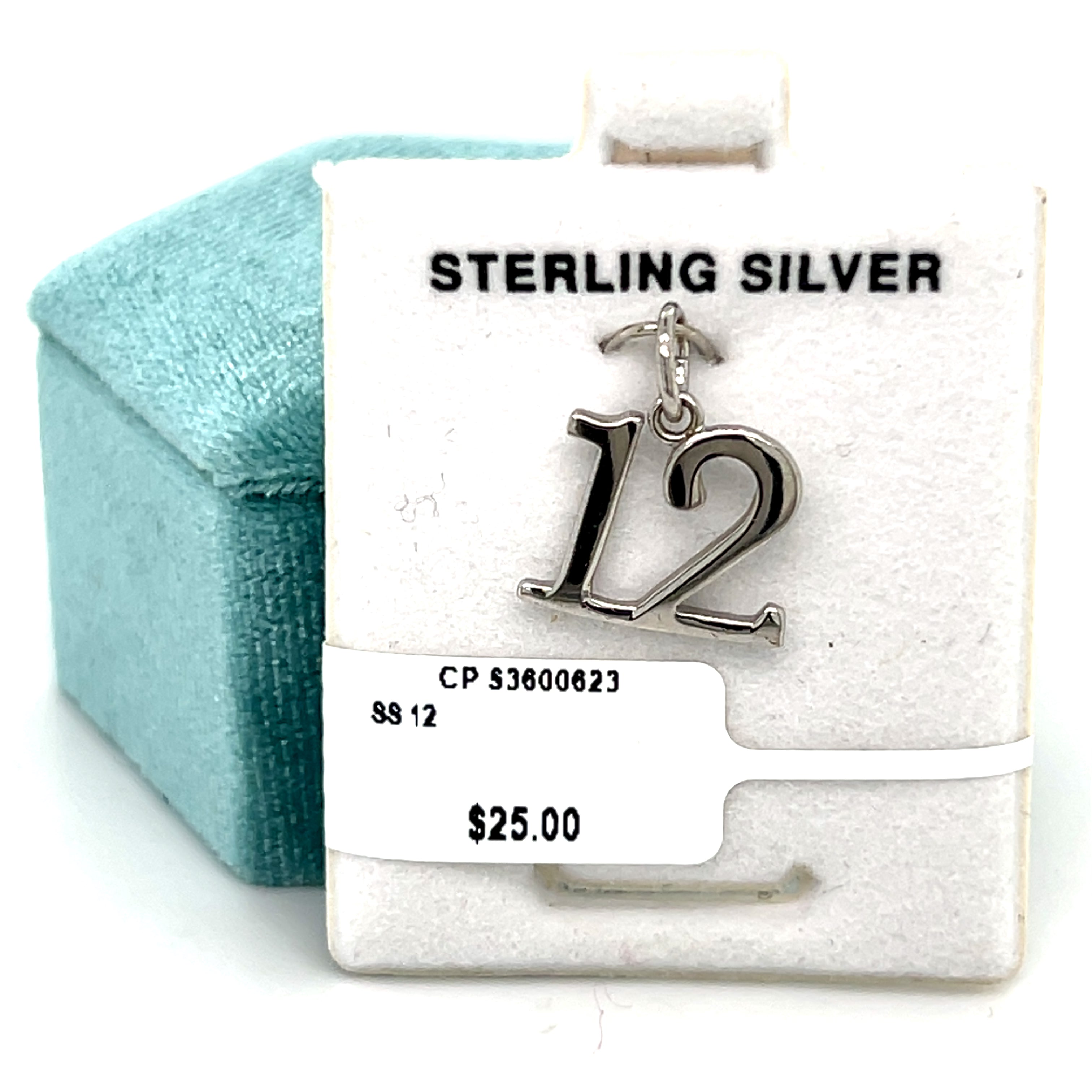Silver Number 12 Charm