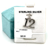 Silver Number 12 Charm