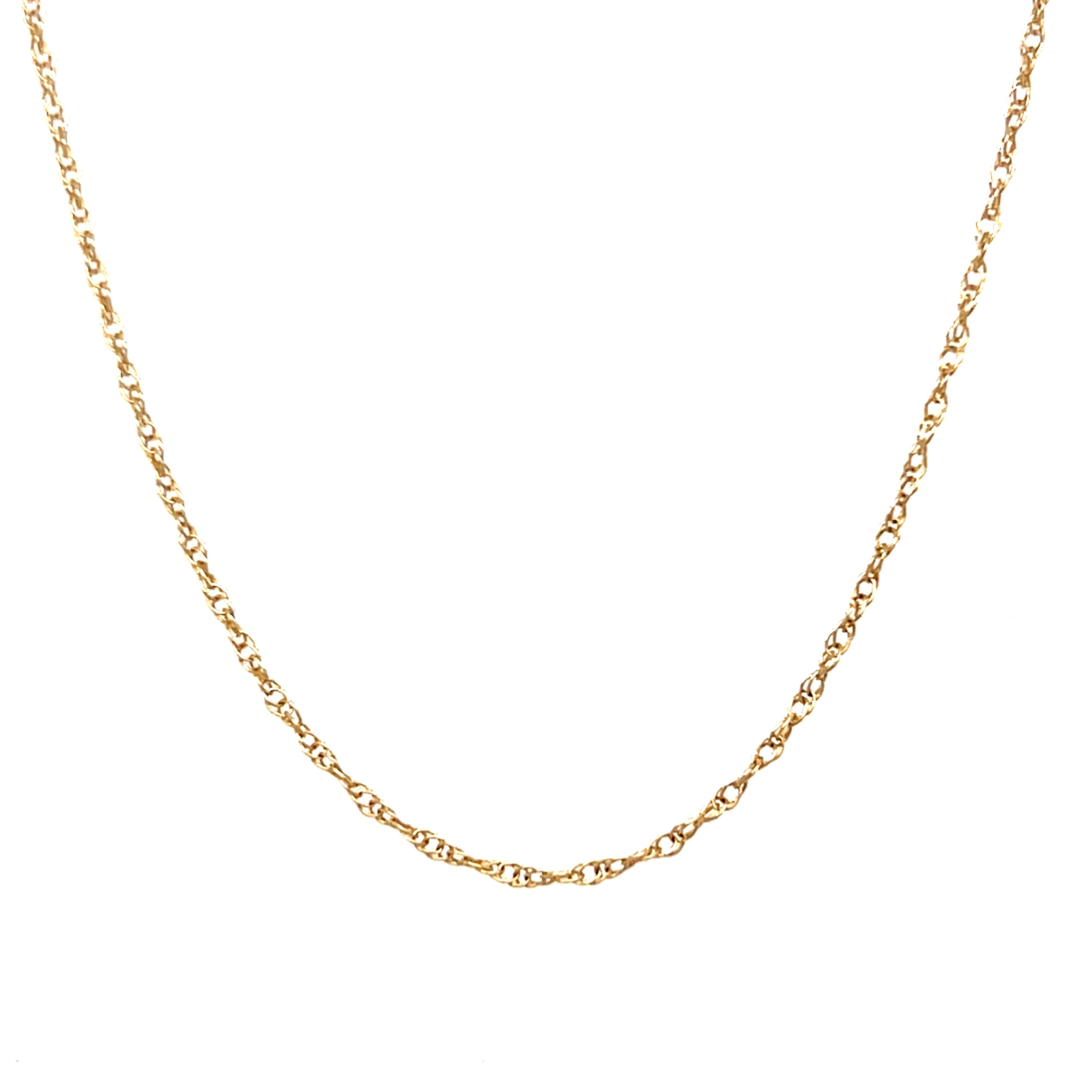 14K Yellow Gold Plain Gold Chain 18"