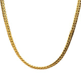 Men's 18K Gold PVD Stainless Steel Double Diamond-Cut Spiga Necklace 22"