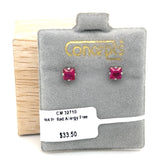 4x4mm Red Allergy Free Earrings