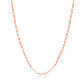 Silver Rose Gold Plated 0.9mm Thin Diamond-Cut Cable Chain 18"