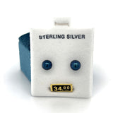 Silver Black Pearl Stud Earrings