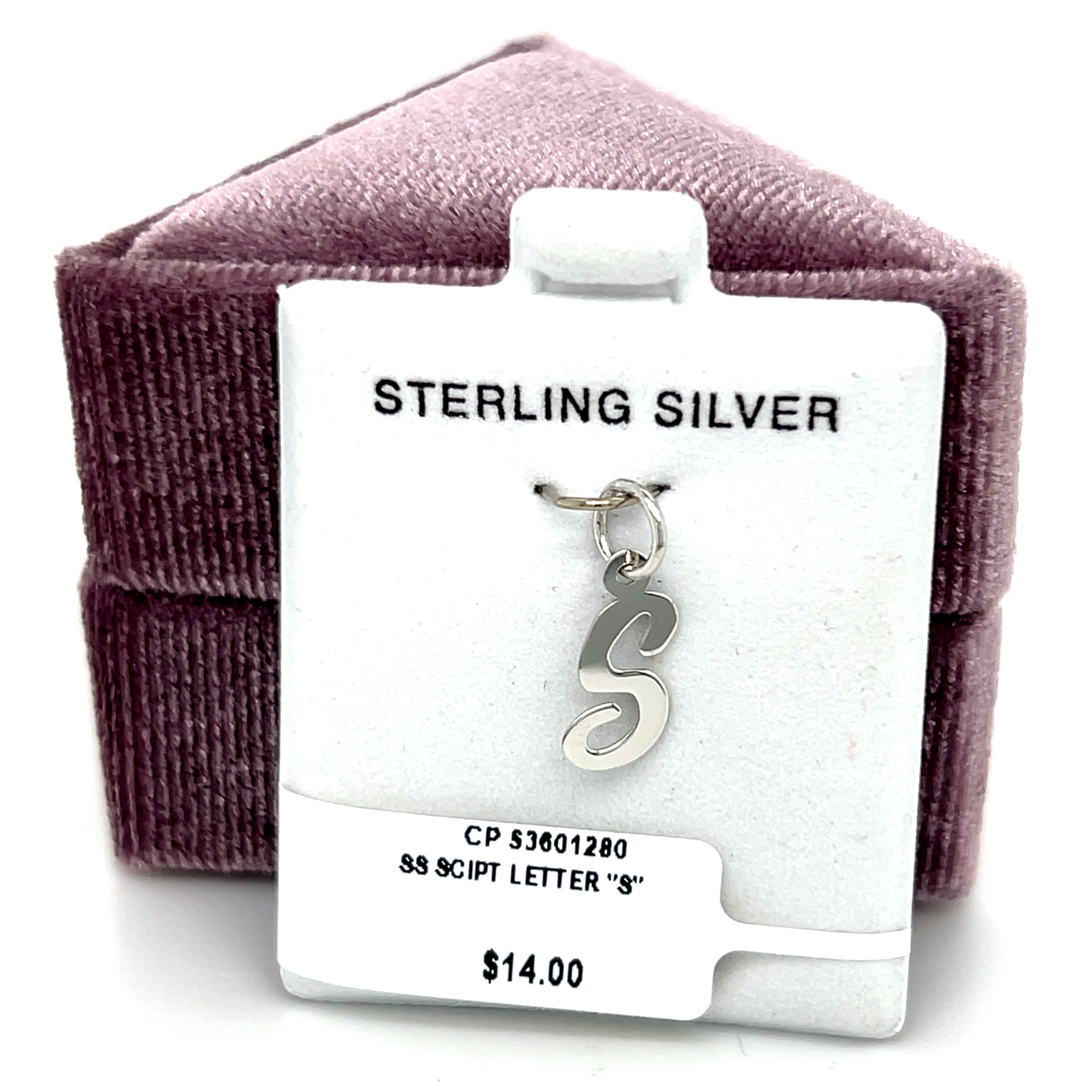 Silver Script "S" Charm