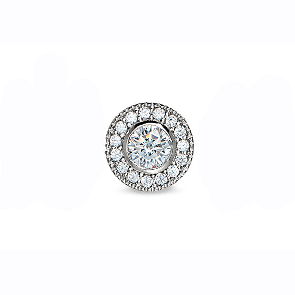 Kelly Waters Sterling Silver Pendant Charm Featuring a Simulated April Birthstone