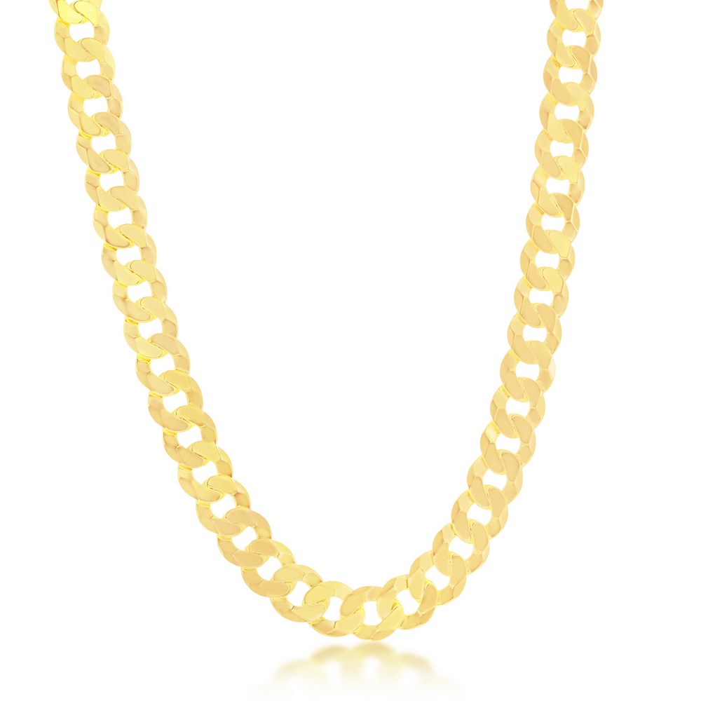 Silver Gold Plated 8mm Cuban Chain 22"