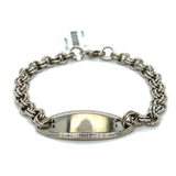 Girls White Overlay Heart ID Bracelet 6"