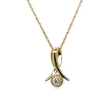 Yellow Gold Bezel-Set Diamond Slider Solitaire Pendant