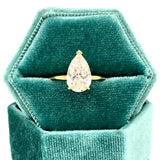 14K Yellow Gold 3.00CT E VVS2 IGI Pear Solitaire Lab Grown Diamond Engagement Ring