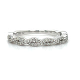 White Gold Round Brilliant Diamond Wedding Anniversary Stackable Band Ring