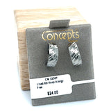 Lined Hoop Allergy Free Earrings