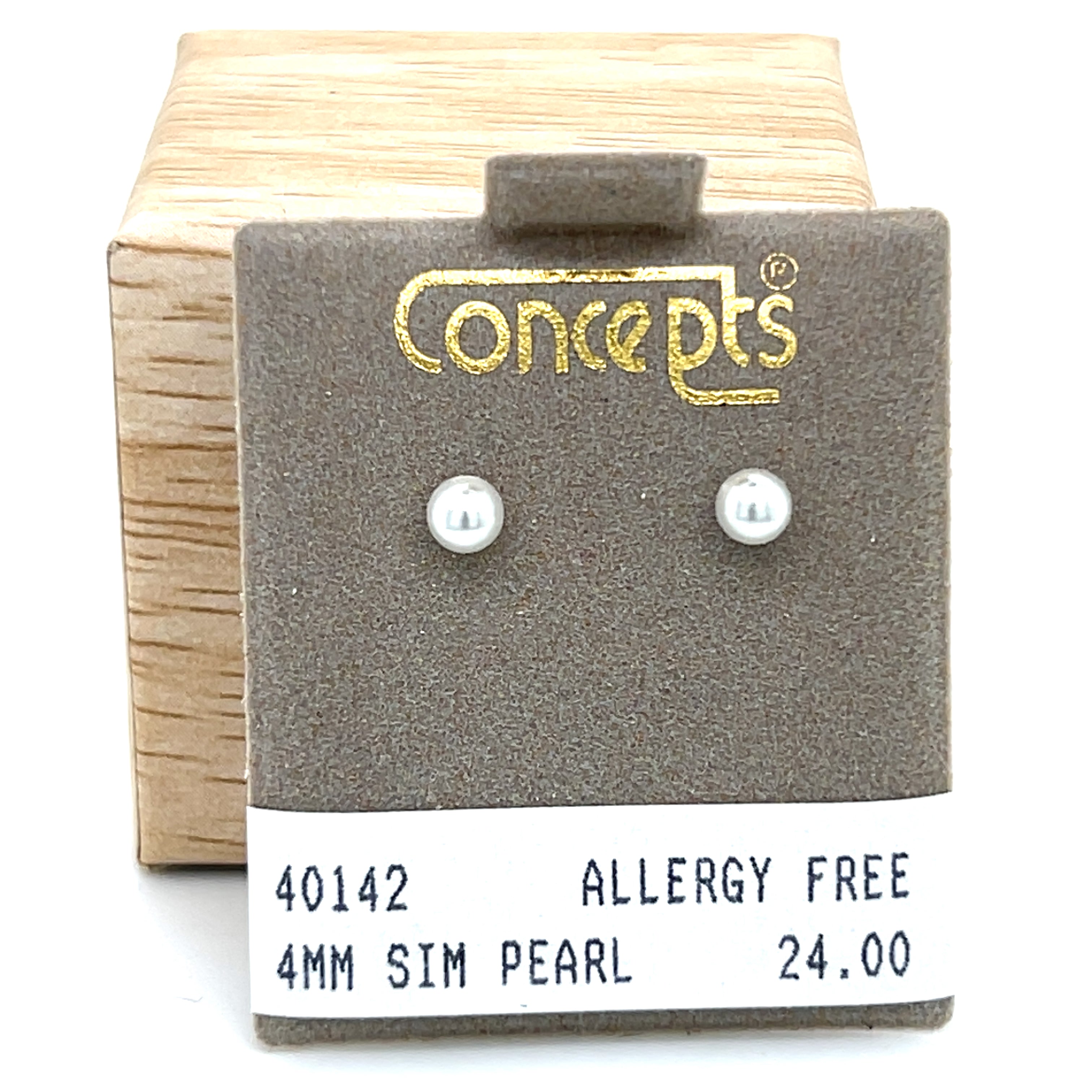 4mm Simulated Pearl Allergy Free Earrings