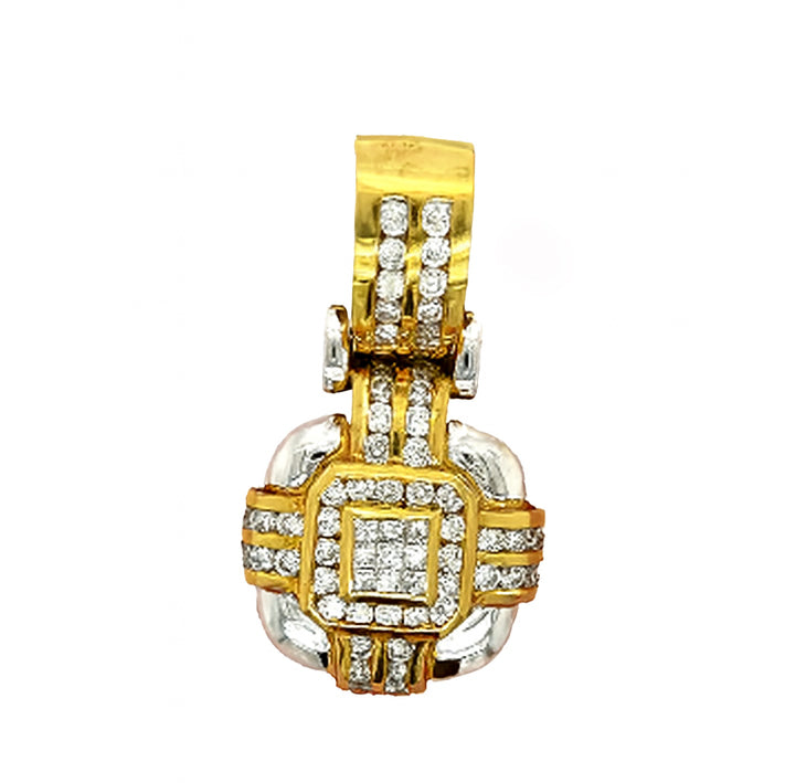"Lucille" 18K White and Yellow Gold 2CT Diamond Slide Pendant a part of our Estate Collection