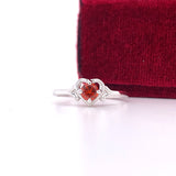Sterling Silver January Birthstone Ring with Open Heart Design, Little Girl Jewelry