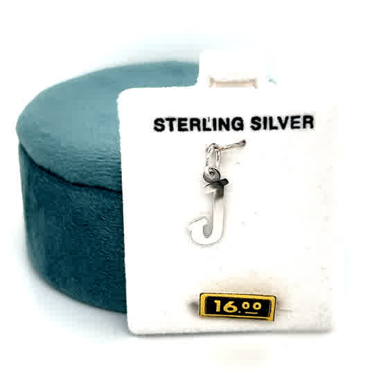 Silver Small Script J Charm