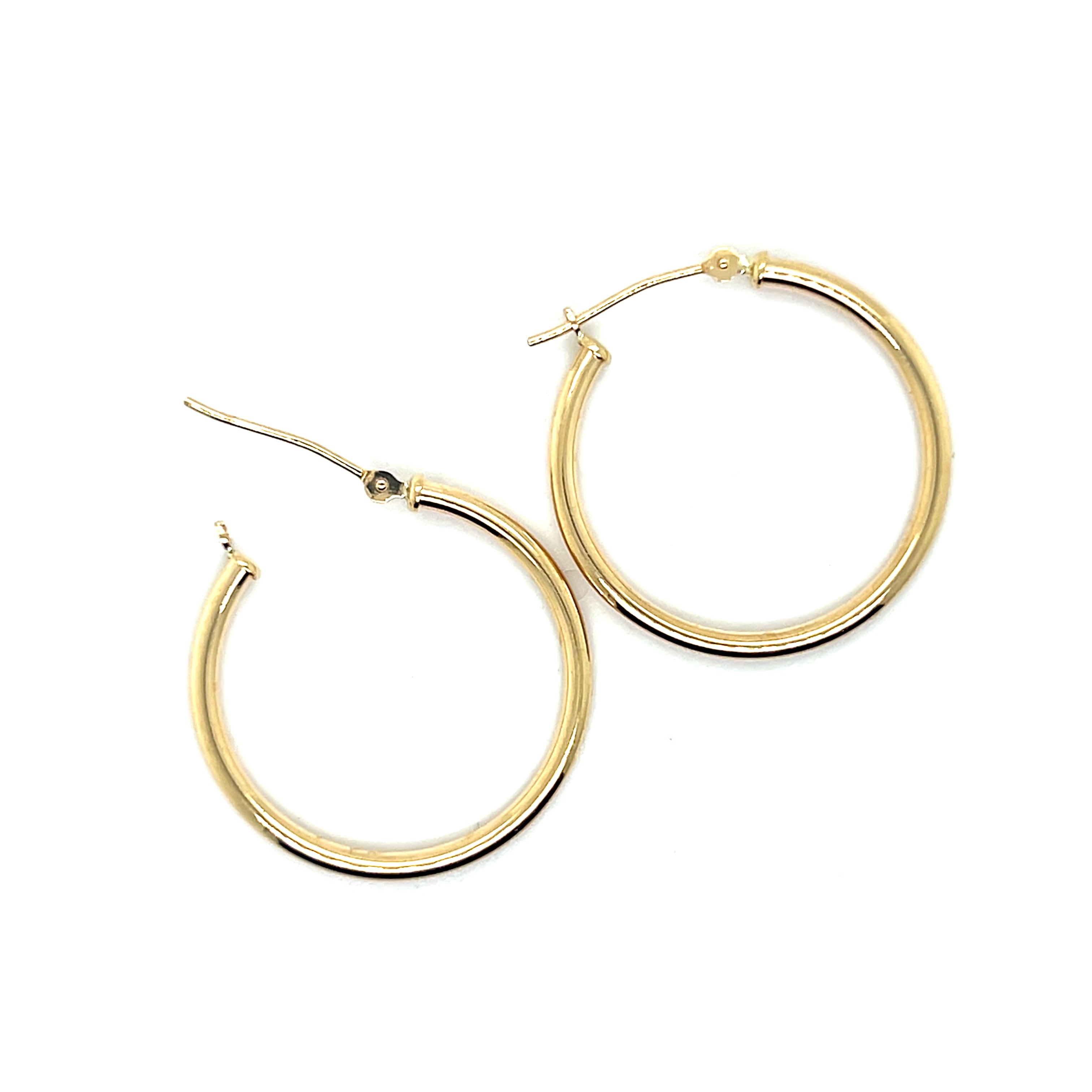 14K Yellow Gold Tubular Hoop Earrings